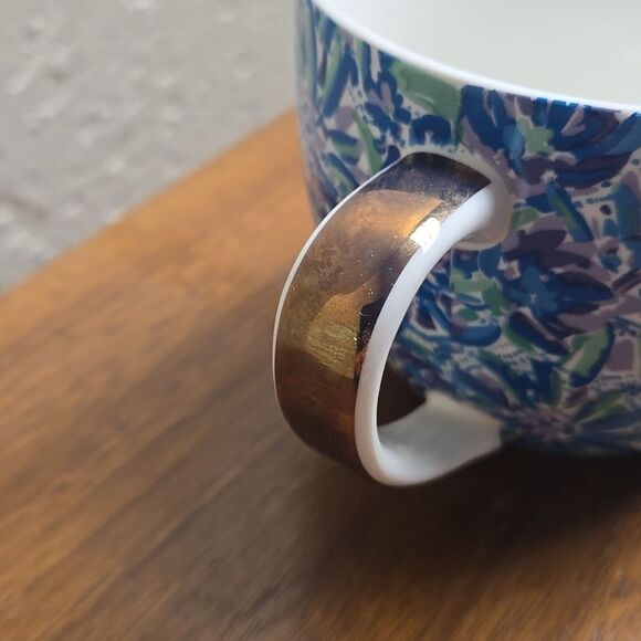 LILLY PULITZER HIGH MAINTENANCE BLUE FLORAL COFFEE MUG SET - Picture 8 of 10